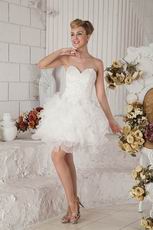 Mini Ivory Organza Graduation Dress For High School