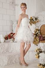 Mini Ivory Organza Graduation Dress For High School