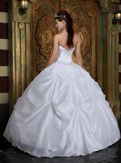 Halter Floor Length Picks-up Skirt White Quinceanera Dress