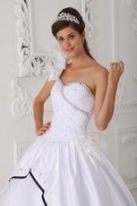 Single One Shoulder White Dress to Quinceanera Party Wear