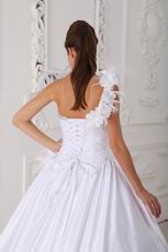 Single One Shoulder White Dress to Quinceanera Party Wear