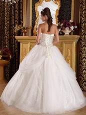 Flaring Sweetheart Sequined Fabric White Quinceanera Dress