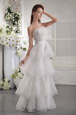 Hot Sell Layers Floor-length Organza Skirt Wedding Dress On Sale