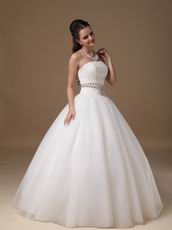 Discount Strapless Floor-length Tulle Puffy Wedding Dresses