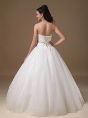 Discount Strapless Floor-length Tulle Puffy Wedding Dresses