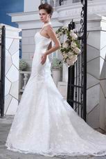 Ivory Lace Wedding Dress With Halter Mermaid Fishtail Skirt