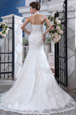 Ivory Lace Wedding Dress With Halter Mermaid Fishtail Skirt