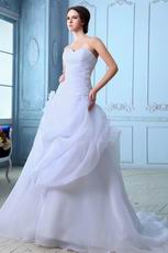 Sweetheart White Organza Skirt Wedding Dress For 2014 Bride