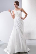 Customized Tailoring One Shoulder Embroidery Wedding Dresses