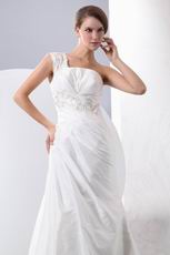 Customized Tailoring One Shoulder Embroidery Wedding Dresses