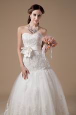 Discount Sweetheart Ivory Wedding Party Dress With Applique