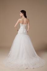 Discount Sweetheart Ivory Wedding Party Dress With Applique