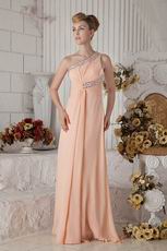 Wholesale One Shoulder Other Side Zipper Orange Pink Prom Dress China