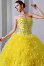 Light Yellow Corset Back Ruffles Skirt Quiceanera Dress