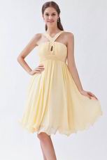 Elegant Straps A-line Skirt Yellow Homecoming Dress