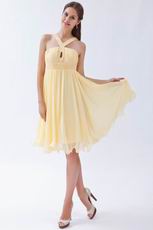 Elegant Straps A-line Skirt Yellow Homecoming Dress