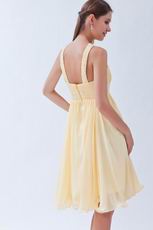 Elegant Straps A-line Skirt Yellow Homecoming Dress