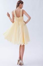 Elegant Straps A-line Skirt Yellow Homecoming Dress