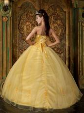 Strapless Yellow Floor Length Skirt Nice Quinceanera Dress