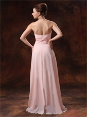 Blush Pink Chiffon Sweetheart Prom / Pagent Dress With Colorful Flowers