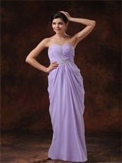 Beading Sweetheart Lilac Chiffon Cache Prom Dress For Women