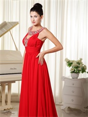 Modest Scoop Brush Train Red Spring Prom Dress For Christmas Wear