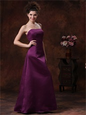 Particular Strapless A-line Purple Evening Dress With Back Ruffles Detials