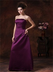 Particular Strapless A-line Purple Evening Dress With Back Ruffles Detials