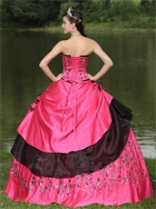 Common Used Color Fuchsia Ball Gown Quinceanera Shinny Paillette