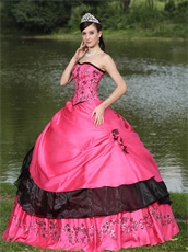 Common Used Color Fuchsia Ball Gown Quinceanera Shinny Paillette