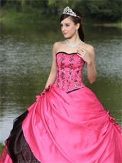 Common Used Color Fuchsia Ball Gown Quinceanera Shinny Paillette