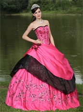 Common Used Color Fuchsia Ball Gown Quinceanera Shinny Paillette