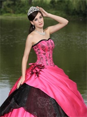 Common Used Color Fuchsia Ball Gown Quinceanera Shinny Paillette