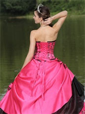 Common Used Color Fuchsia Ball Gown Quinceanera Shinny Paillette