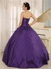 Eggplant Purple Shiny Applique Quinceanera Dress Adult Ceremony Wear