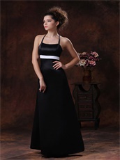 Enchanting Halter Floor-length Black Mother Dress For Wedding Promotion