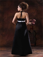 Enchanting Halter Floor-length Black Mother Dress For Wedding Promotion