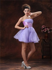 Nifty Lavender Short Prom Dress Lilac Waist Beaded Embellishment