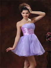 Nifty Lavender Short Prom Dress Lilac Waist Beaded Embellishment