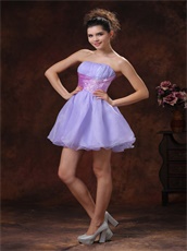 Nifty Lavender Short Prom Dress Lilac Waist Beaded Embellishment