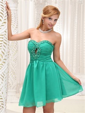 Turquoise Cut Out Show Chest Mini Homecoming Dress Promotion