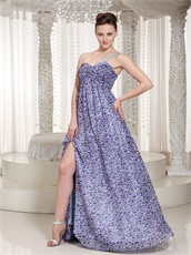 Latest High Slit One Shouler Prom Dress Made By Leopard Printed Chiffon