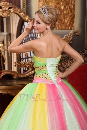 2014 Latest Fashion Contrast Color Dress Wear To Quince Party