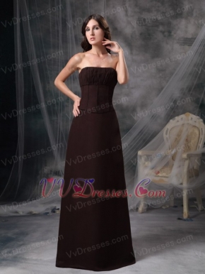 Brown Strapless Floor-length Prom Dress Discount Inexpensive