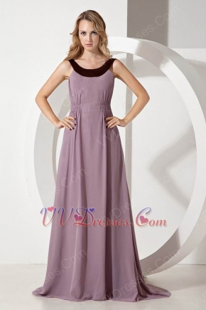 Inexpensive Scoop Rosy Brown Petite Evening Dresses