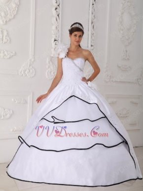 Single One Shoulder White Dress to Quinceanera Party Wear