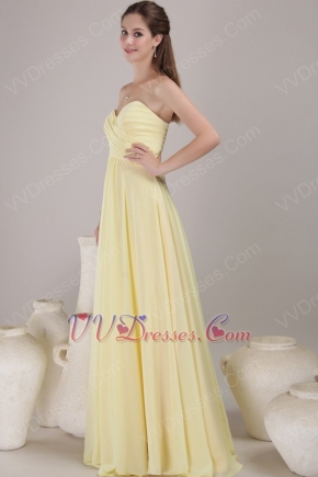 Sweetheart Neckline Daffodil Chiffon Bridesmaid Dress Discount