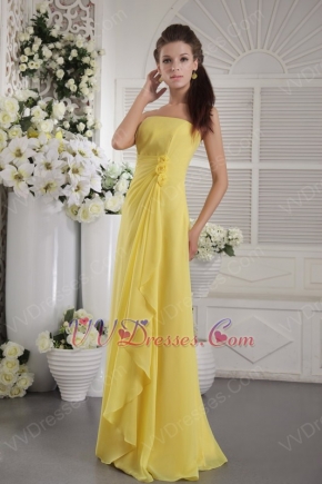 New Arrival Yellow Prom Dress With Handcrafted Flowers