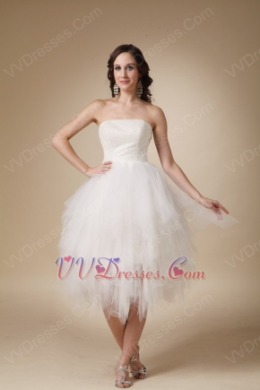 Tea-length Tulle Fabric Dress For Cocktail Wear