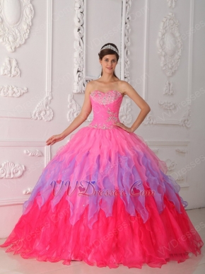 Pretty Gradient Fading Color Skirt Quinceanera Dress 2014